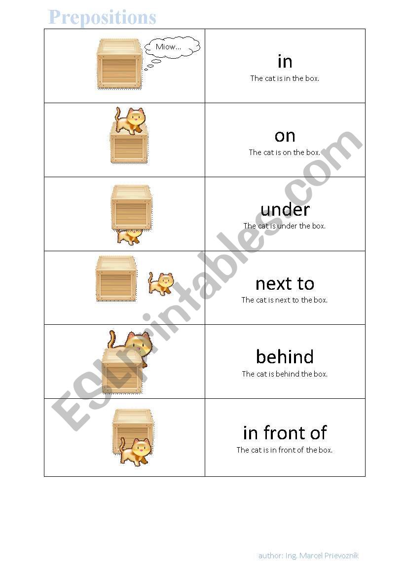 Prepositions of place worksheet