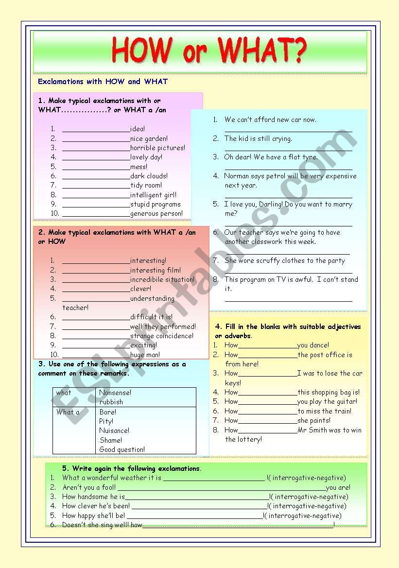 Exclamations with HOW and WHAT