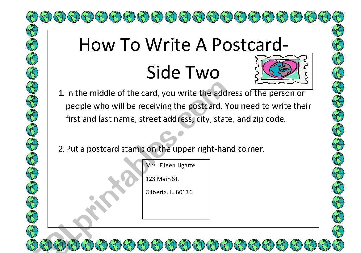 How To Write A Postcard - 5 pages