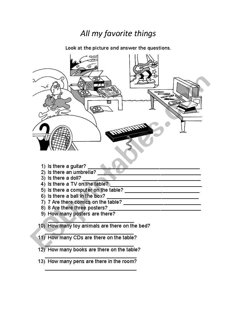 Describing a room worksheet