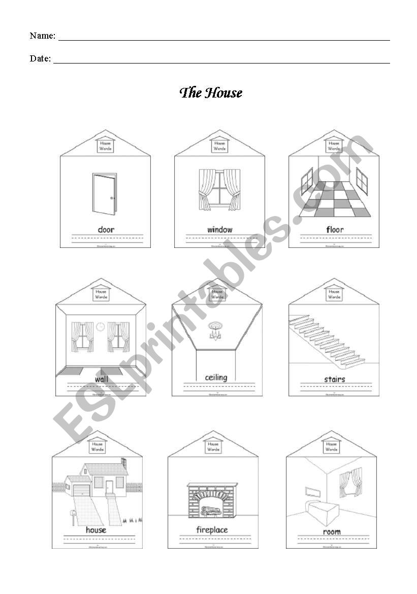 House parts worksheet