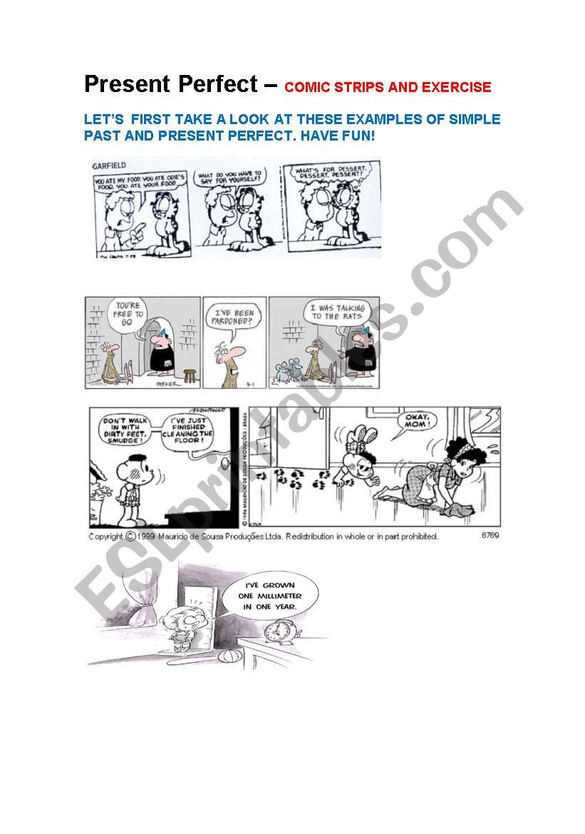 PRESENT PERFECT COMICS AND EXERCISES