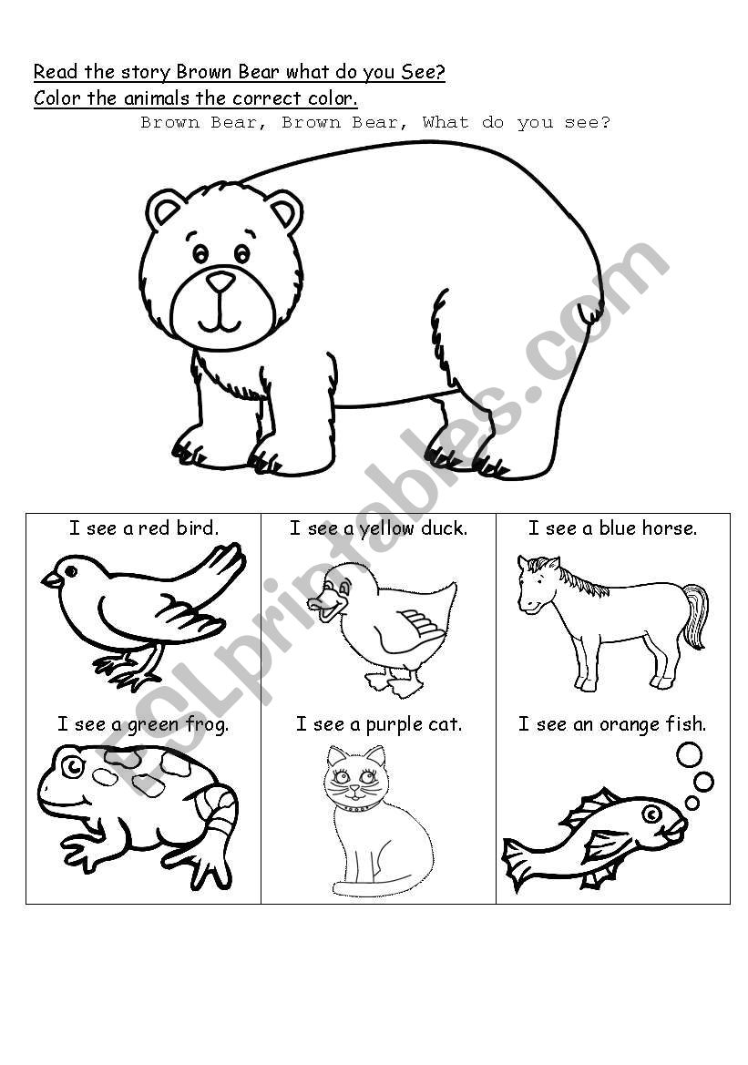 Brown Bear what do you see? worksheet