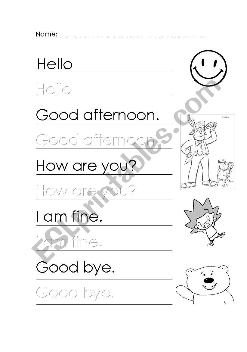 Greetings and farewells  worksheet