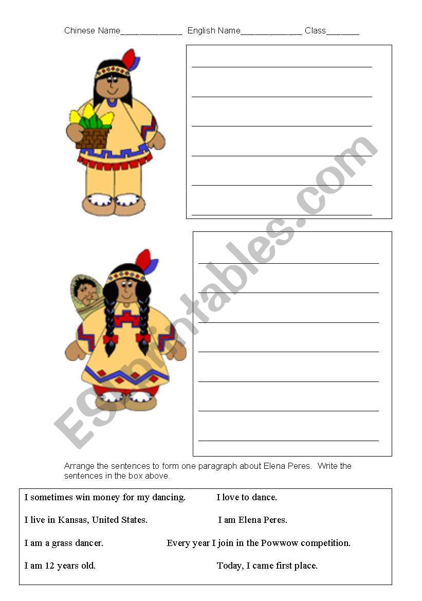 Native American Worksheet  worksheet