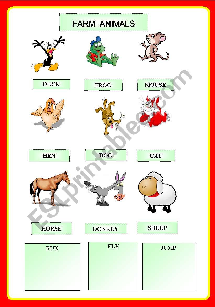 FARM ANIMALS worksheet