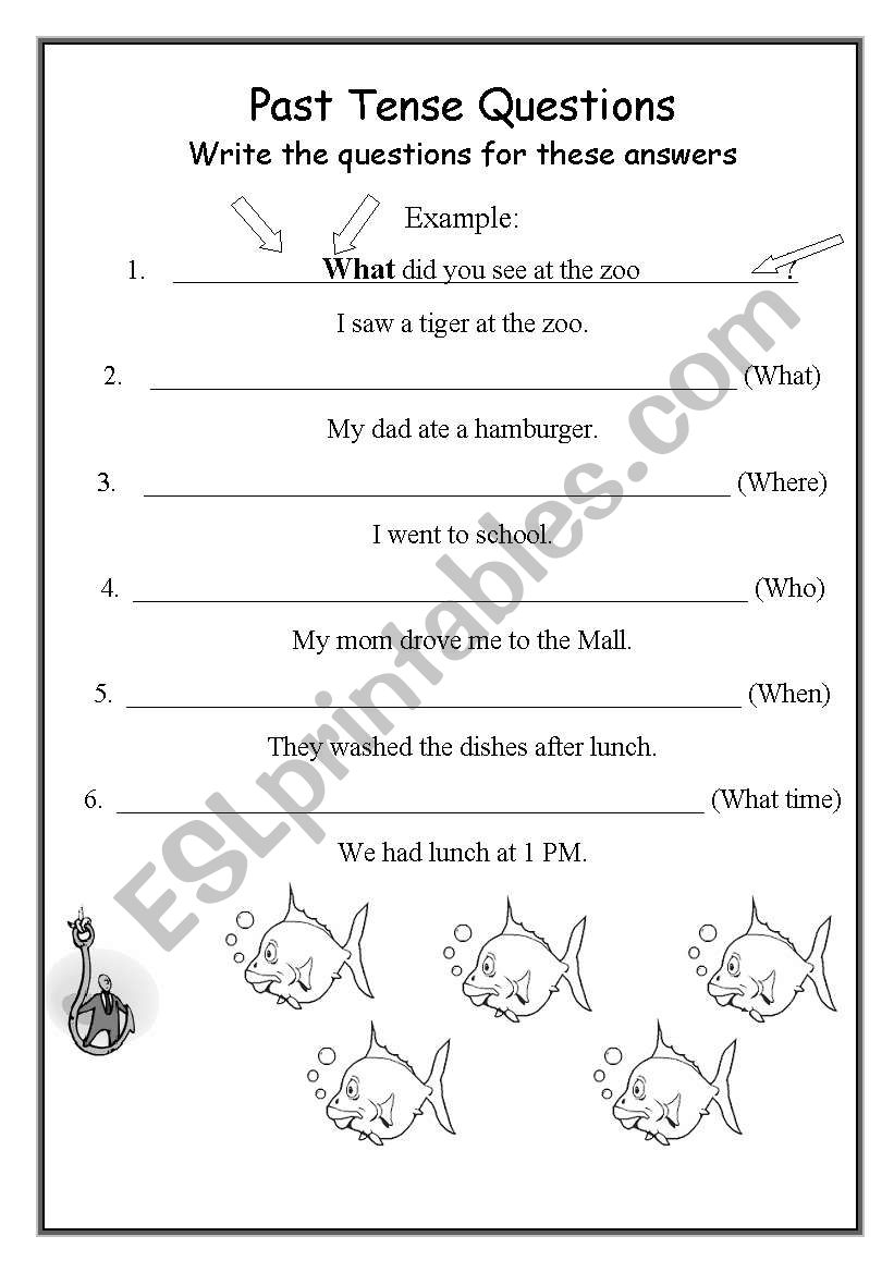 Past Tense Questions worksheet