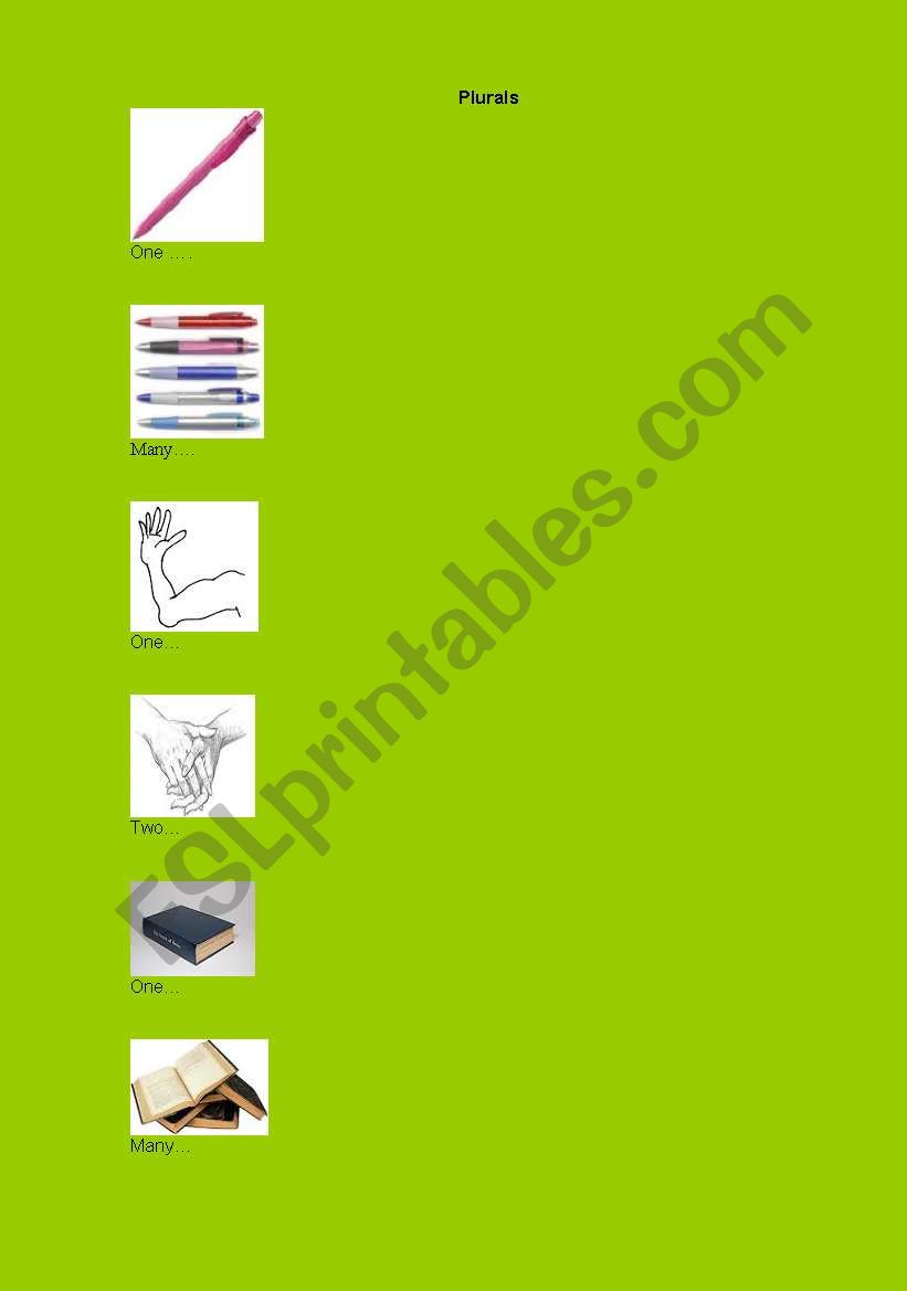 plurals worksheet