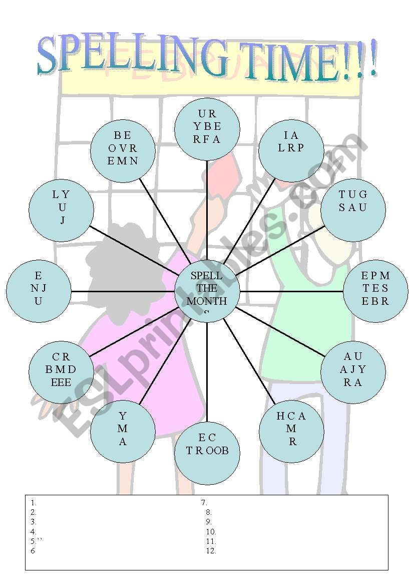 SPELLING TIME worksheet