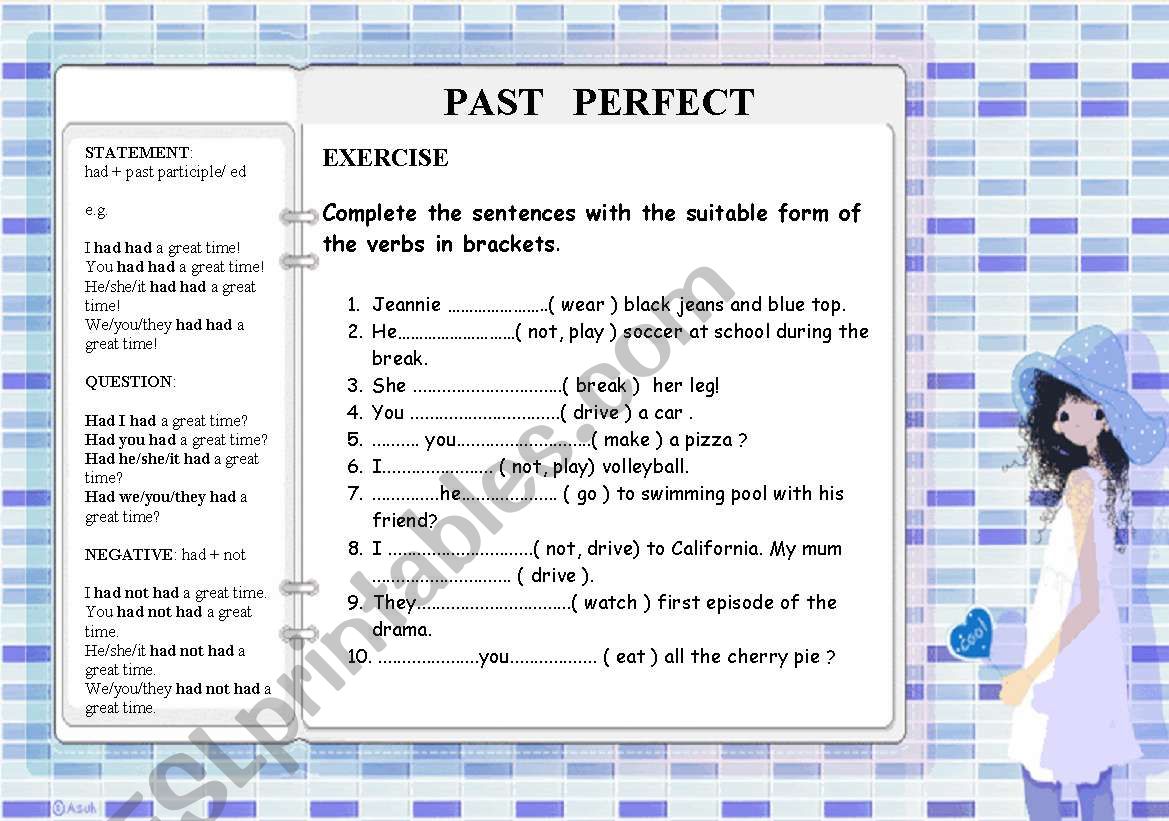 PAST PERFECT - for the beginners TENSES PART 8