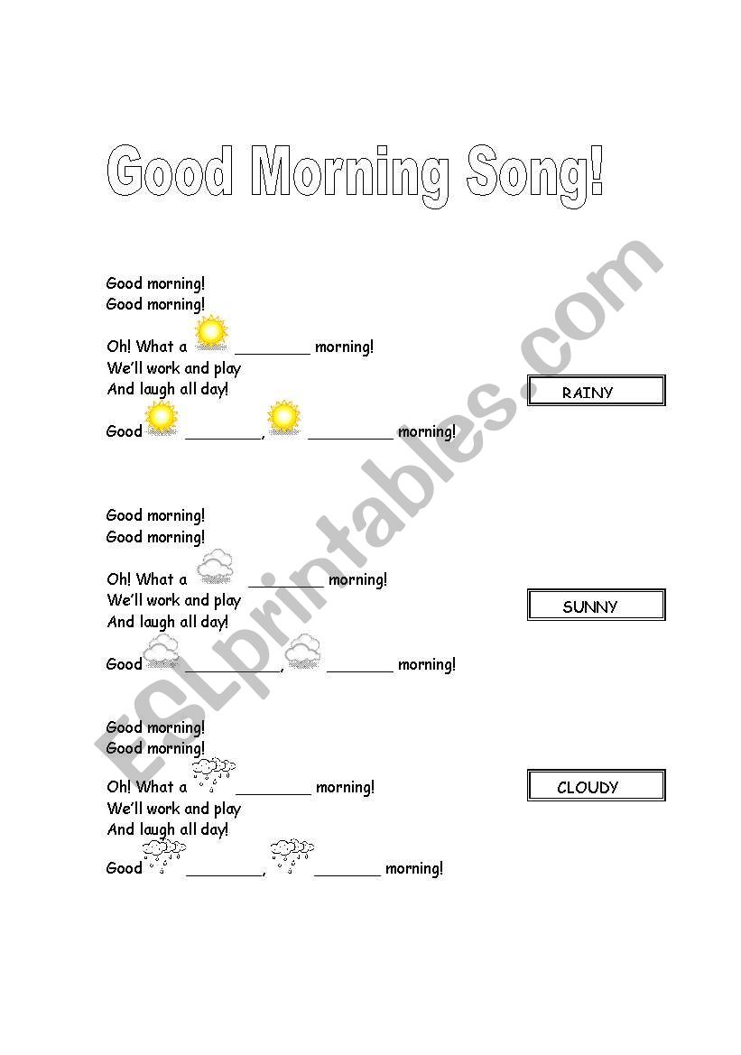 Good Morning song! worksheet