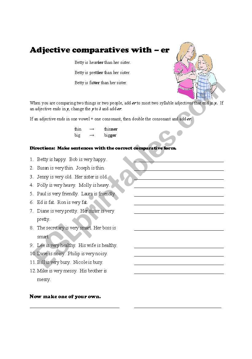Comparative Adjectives worksheet