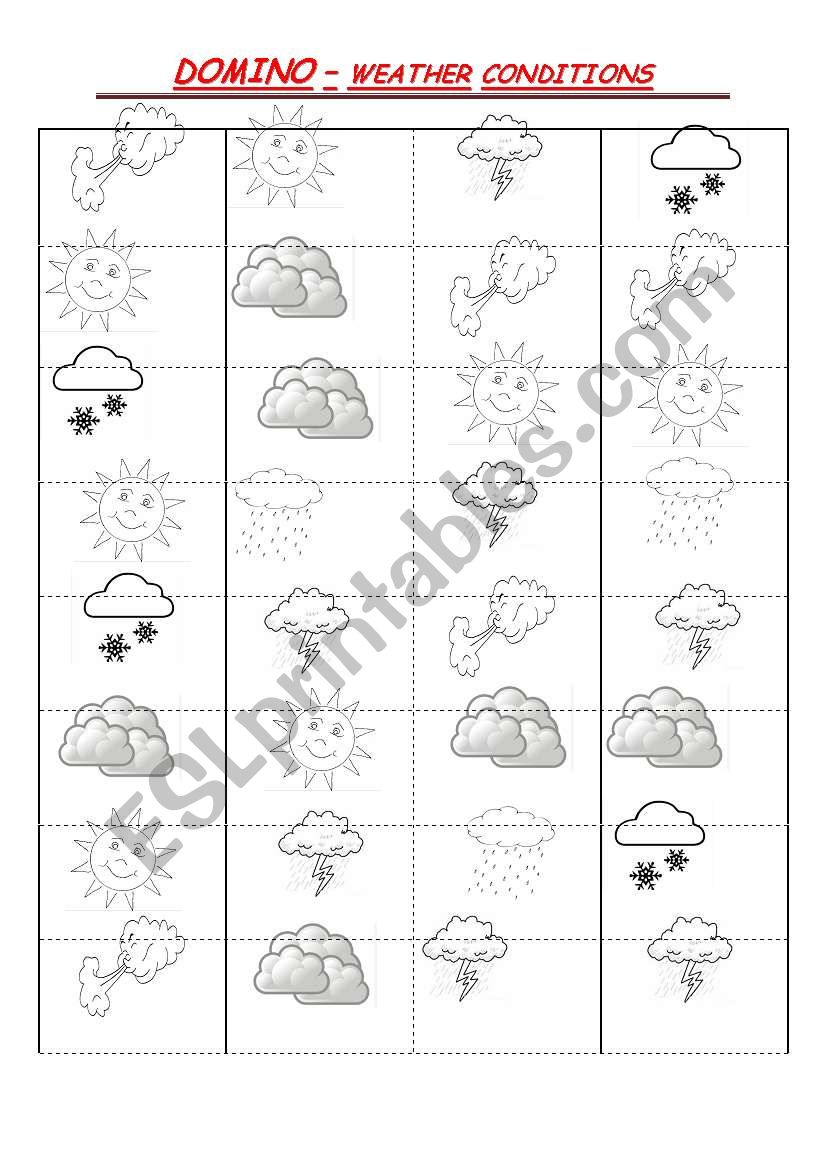 DOMINO - weather conditions worksheet