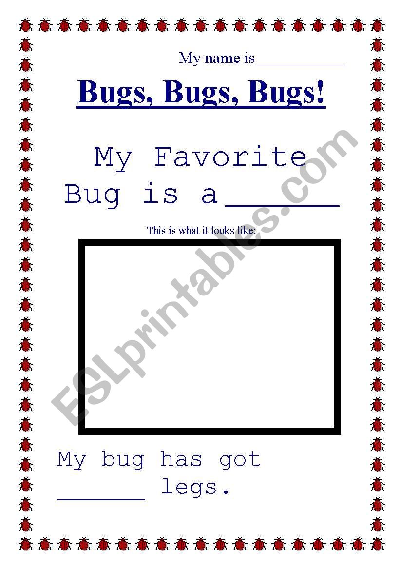 Bugs, Bugs, Bugs worksheet