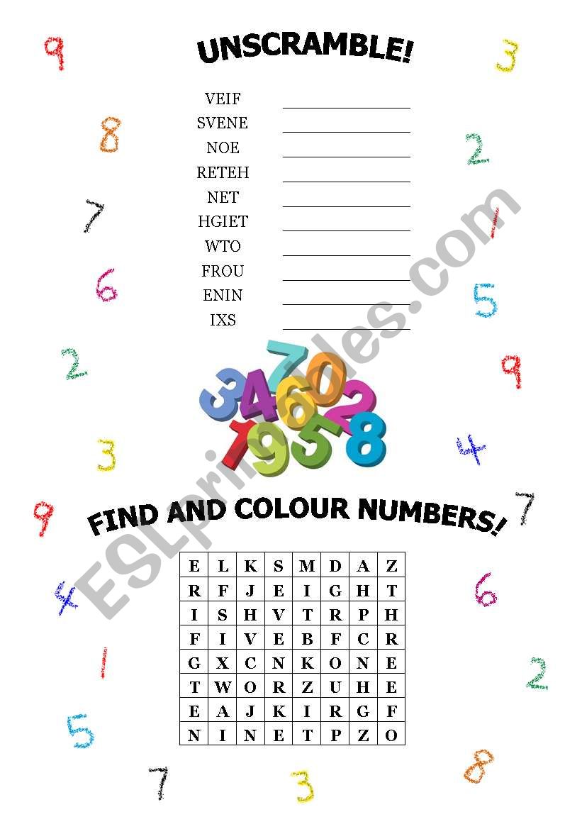 Numbers worksheet