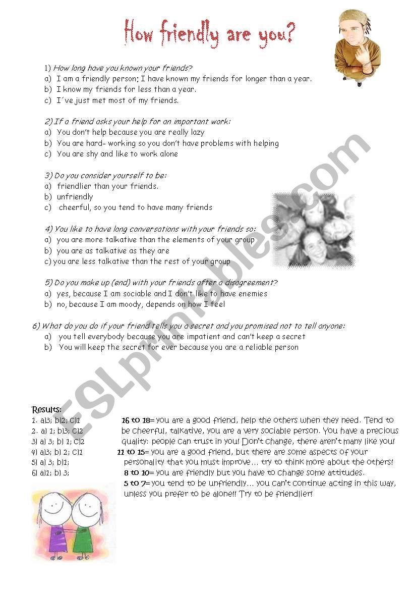 friendship worksheet