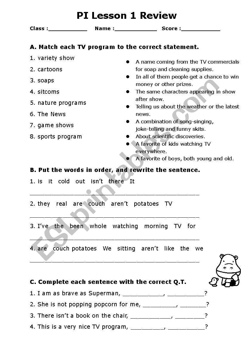 Question tag 2 worksheet