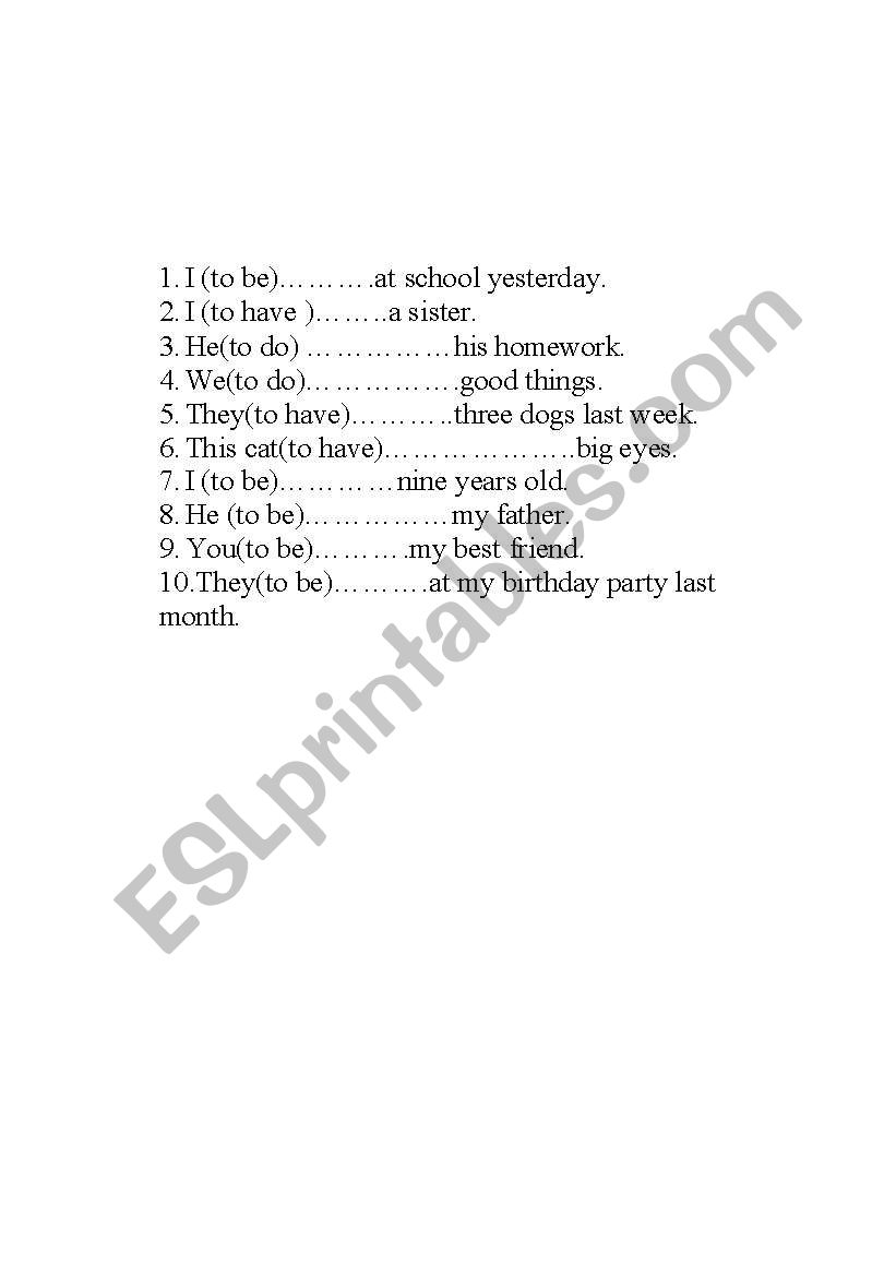 to have to do to be worksheet