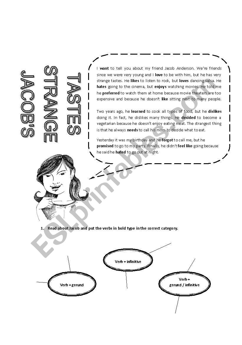 Reading activity and speaking worksheet