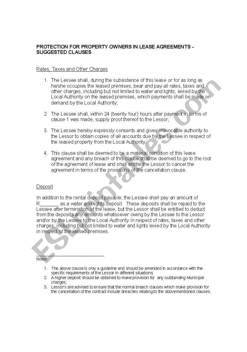 Clauses worksheet