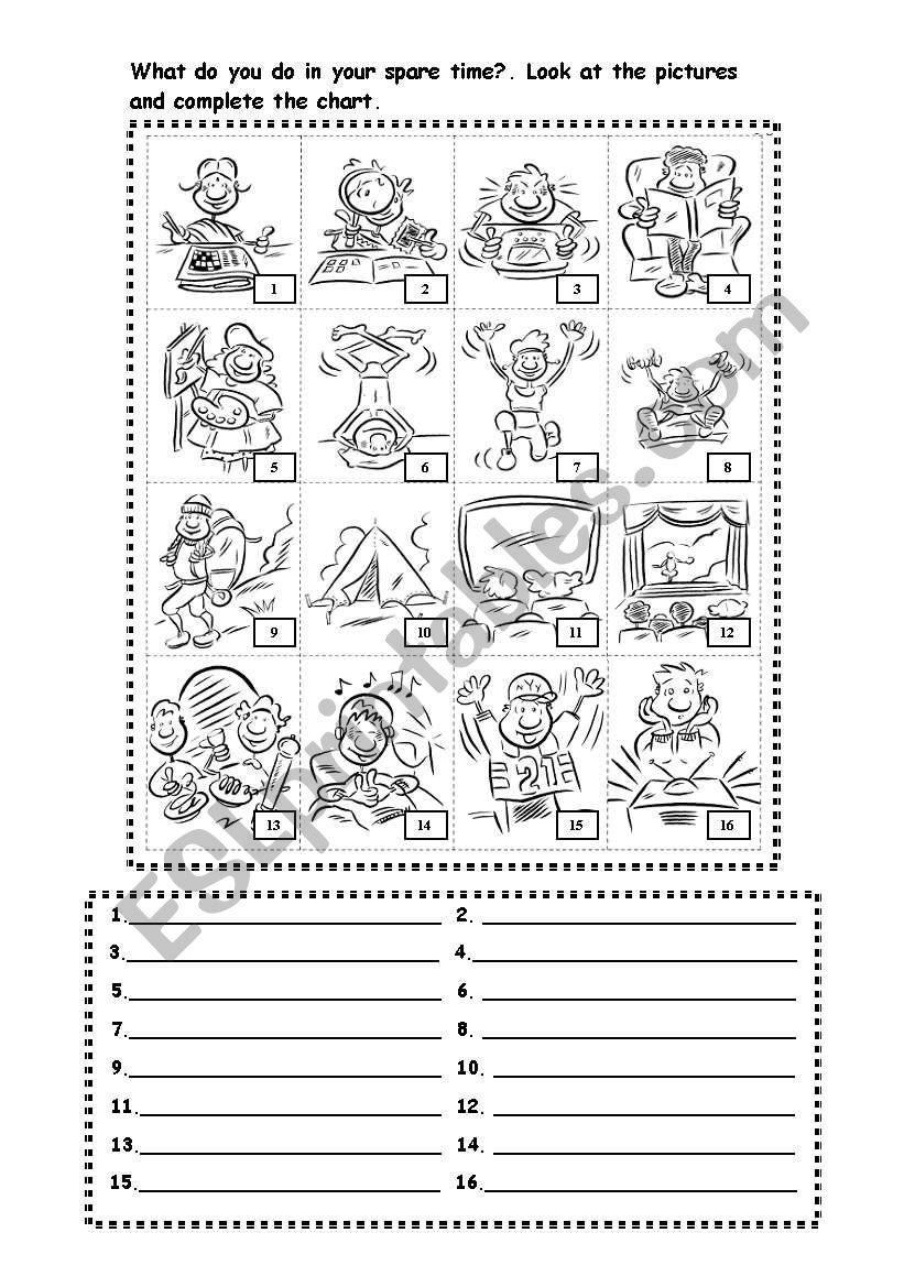 Hobbies worksheet