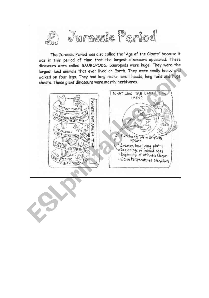 Jurassic Period worksheet