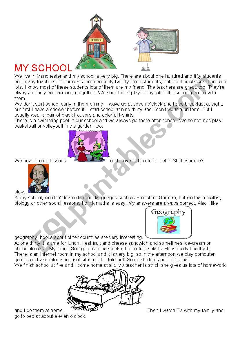 My school  worksheet