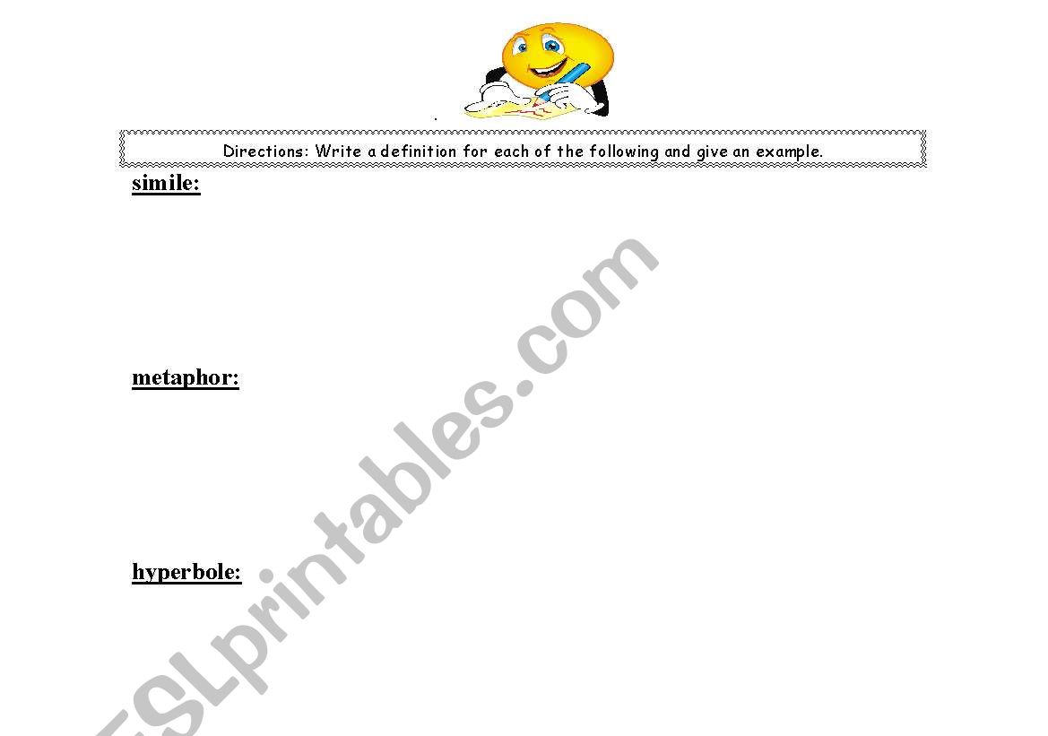 Figurative Language worksheet