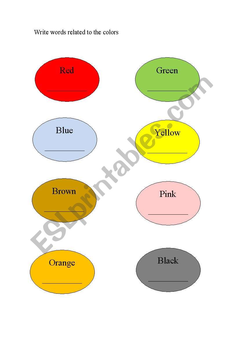 complete the colours worksheet