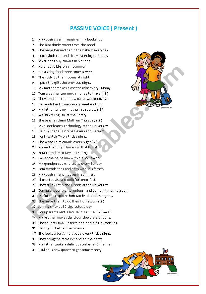 PASSIVE VOICE , present worksheet