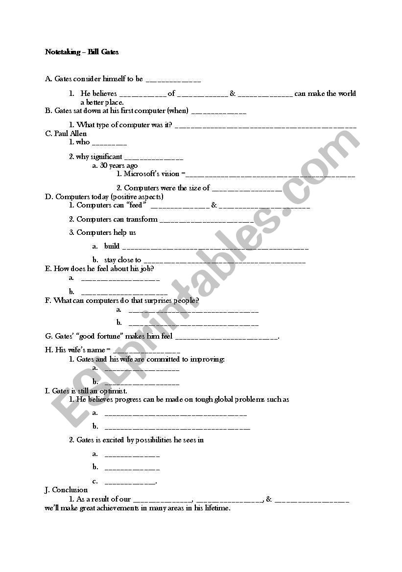 Notetaking Bill Gates This I Believe