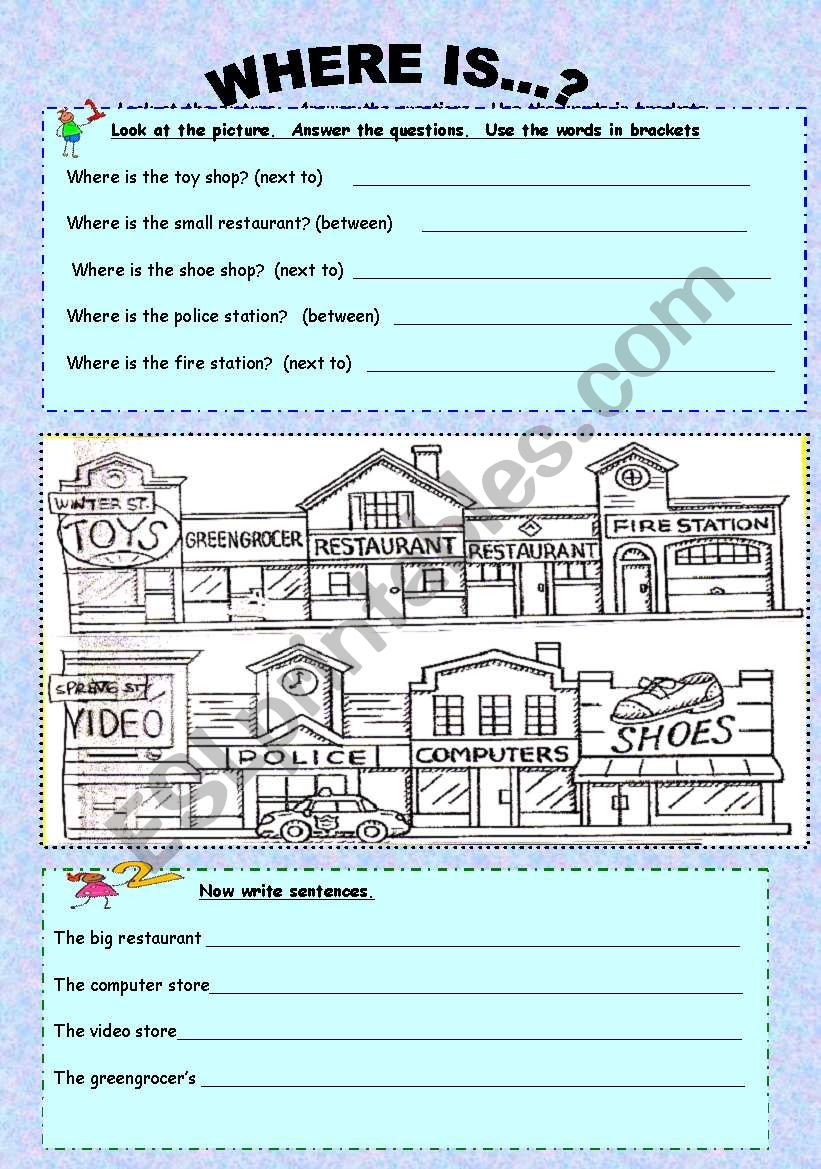 PLACES - WHERE IS ...? worksheet