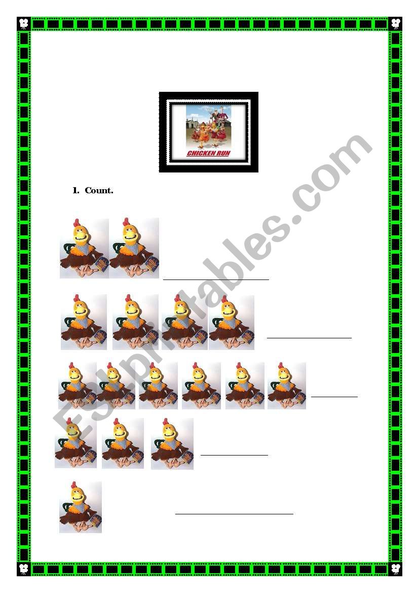 Chicken run movie session worksheet
