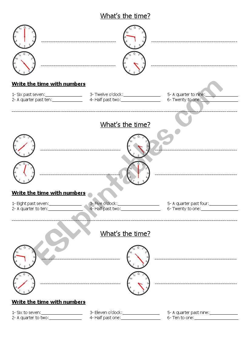 The Time Exam worksheet