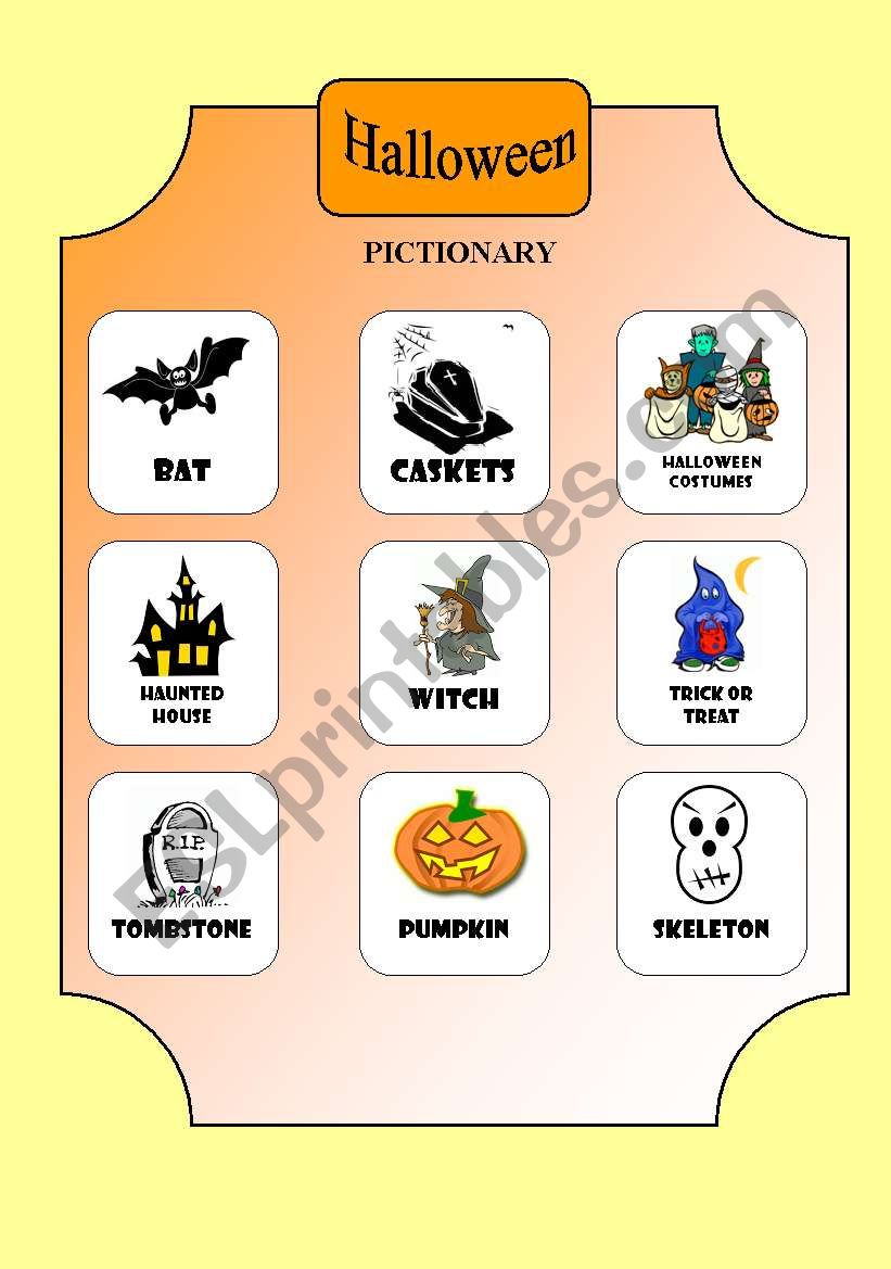 HALLOWEEN PICTIONARY worksheet