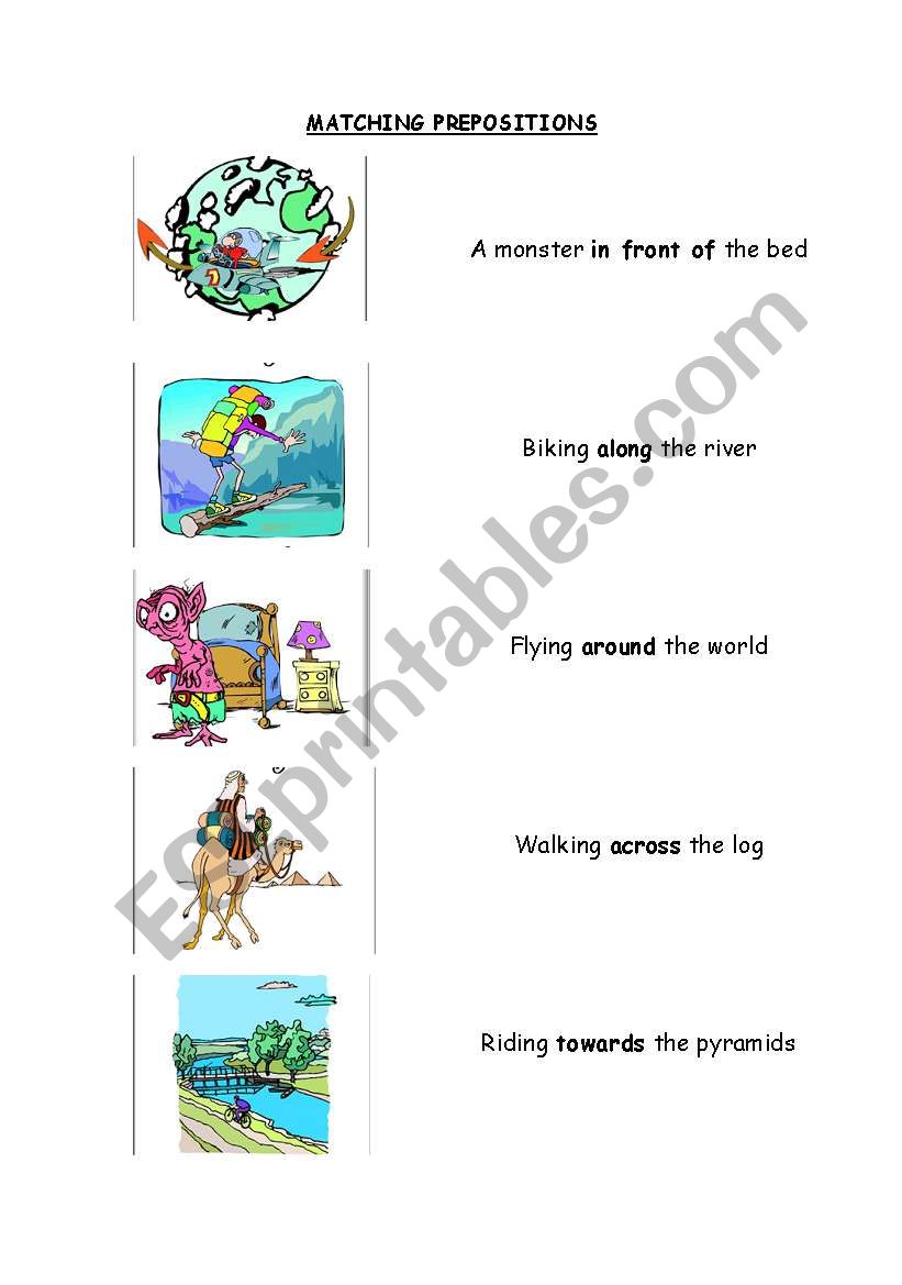 Matching Prepositions worksheet