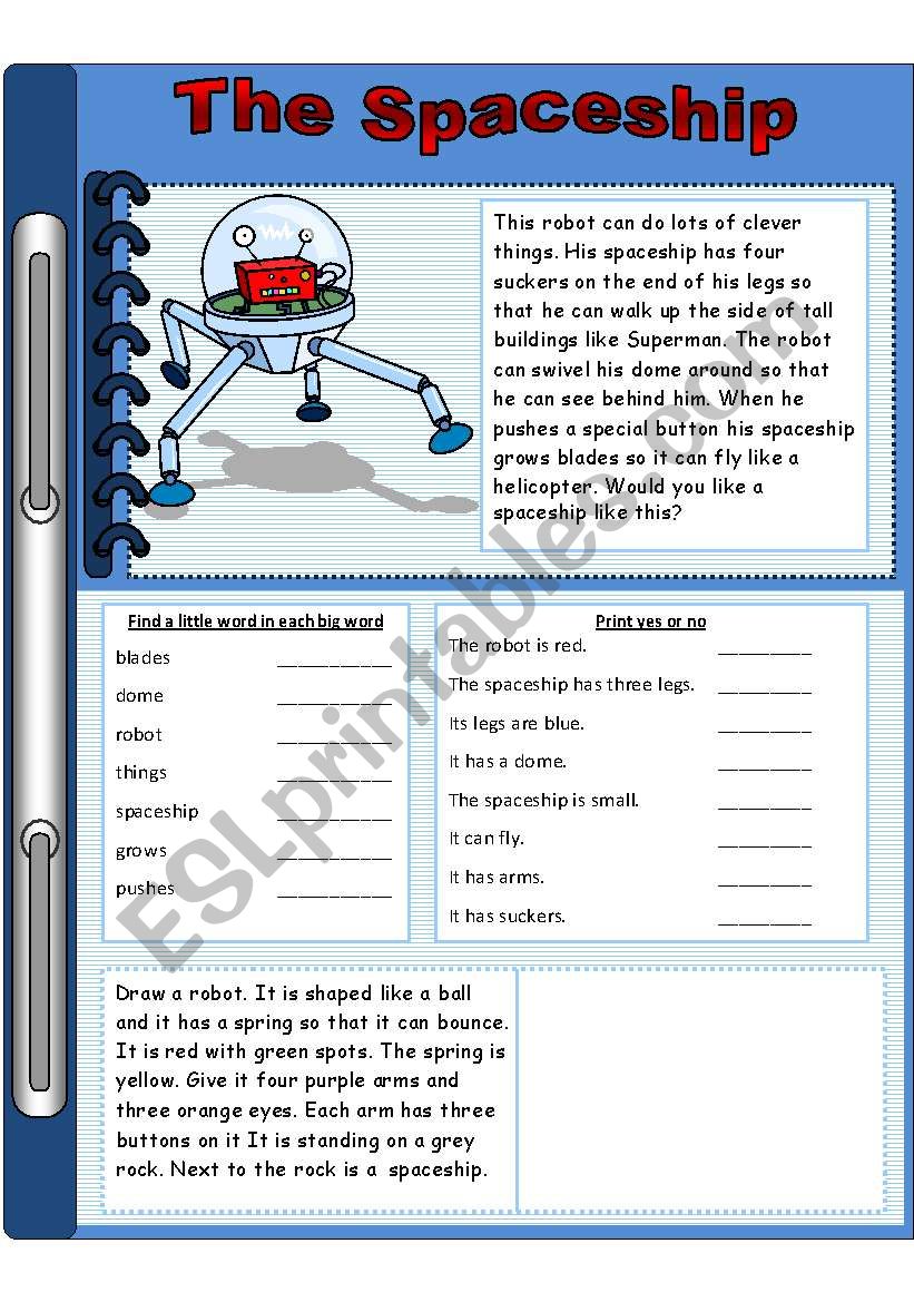 The Spaceship worksheet