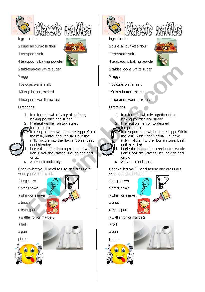 Waffles worksheet