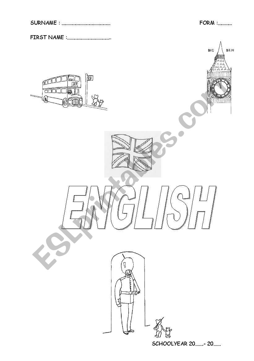 Frontpage for the English course