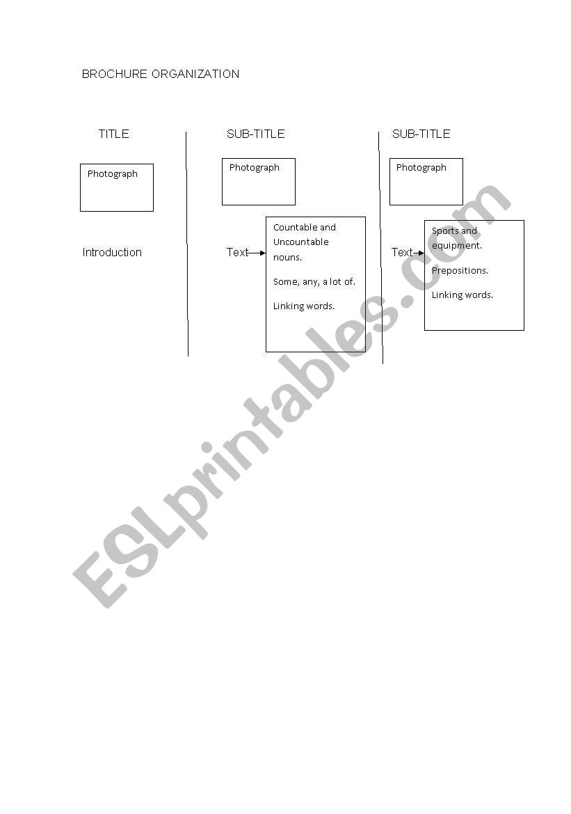 BROCHURE ORGANIZATION worksheet