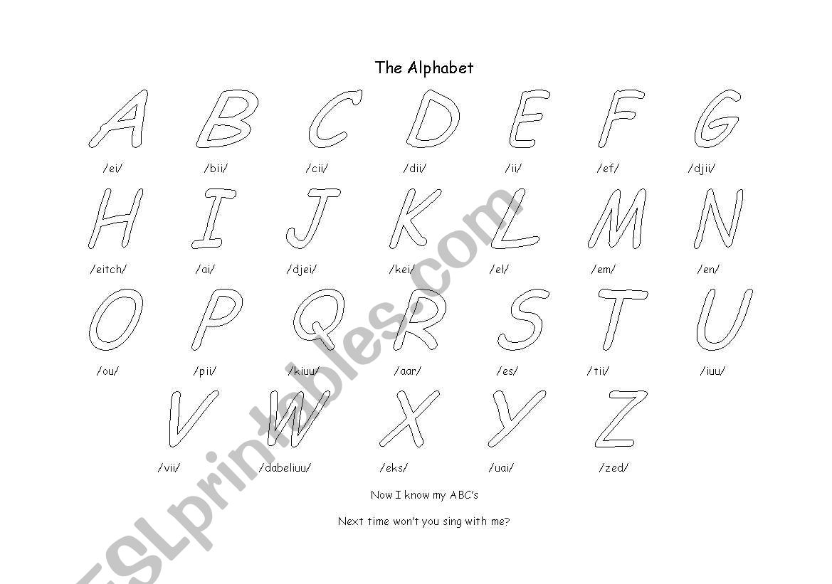 Colour the alphabet and sing the song!