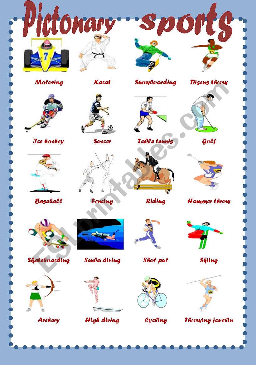 Sports (editable/two pages) worksheet