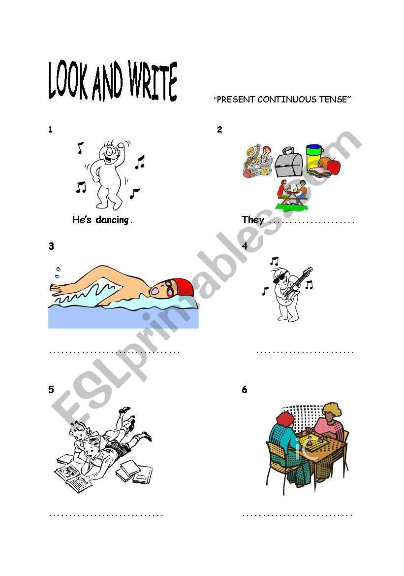 present continuous tense worksheet