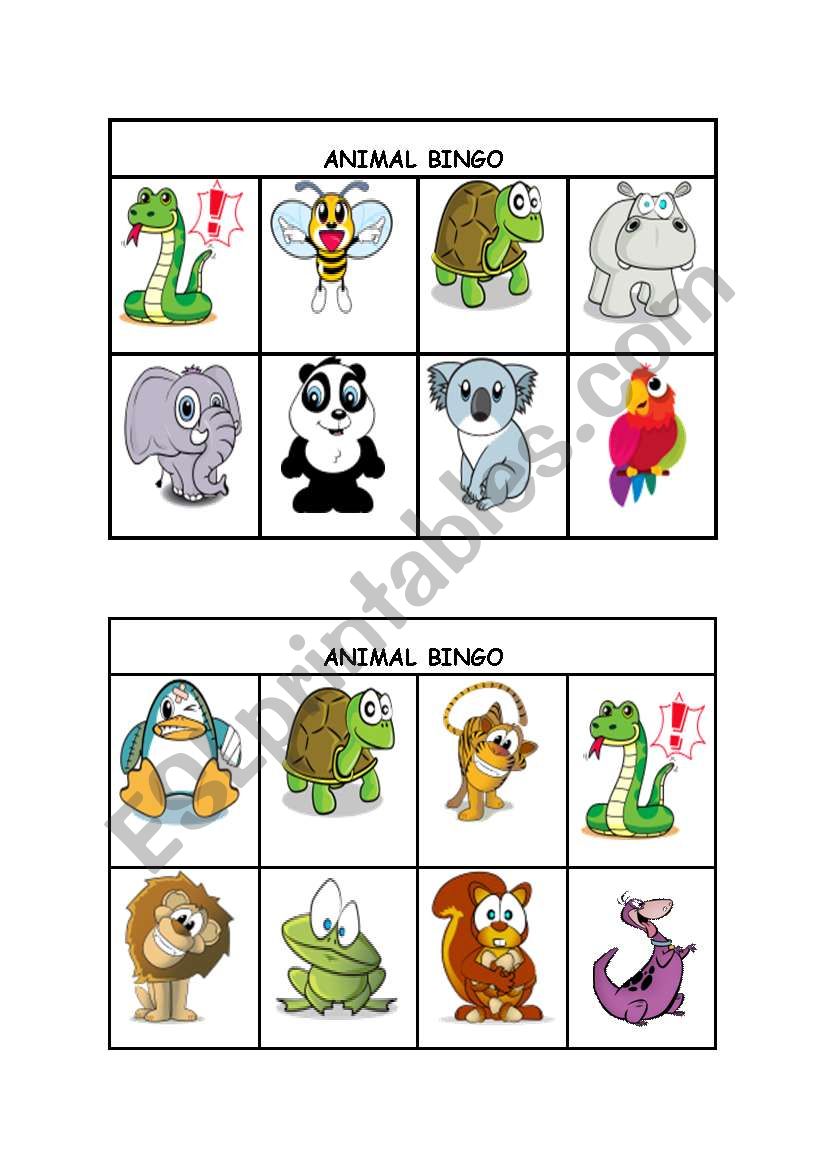 Animal Bingo part 1/3 (editable)