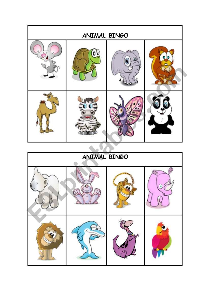 Animal Bingo part 2/3 (editable)