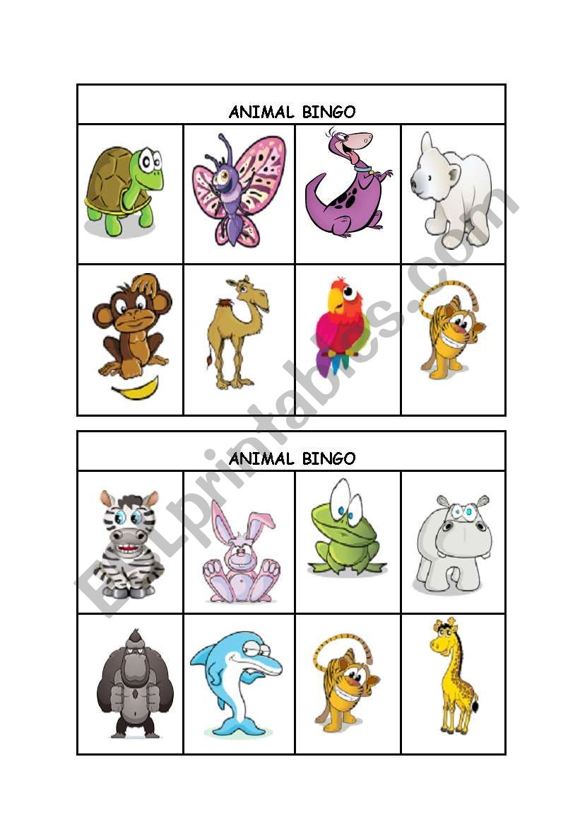 Animal Bingo part 3/3 (editable)