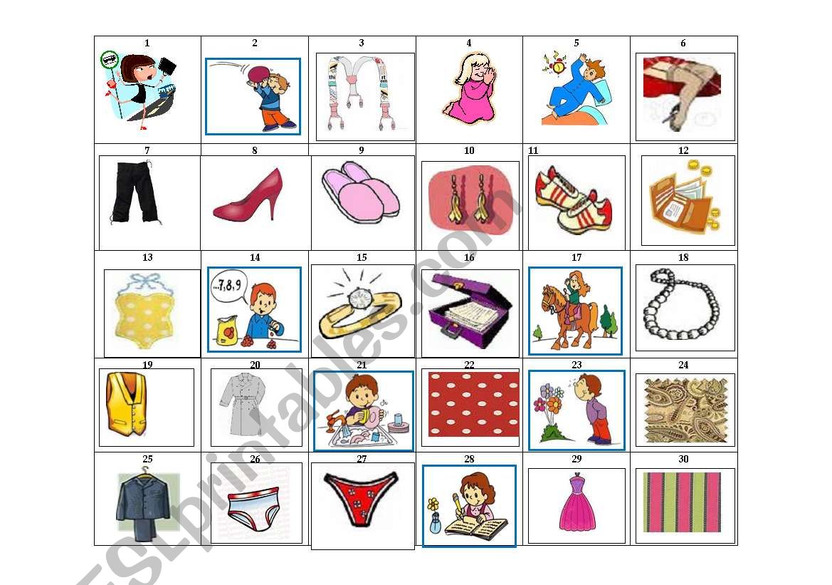 4 in a roll ( Verbs and clothes)