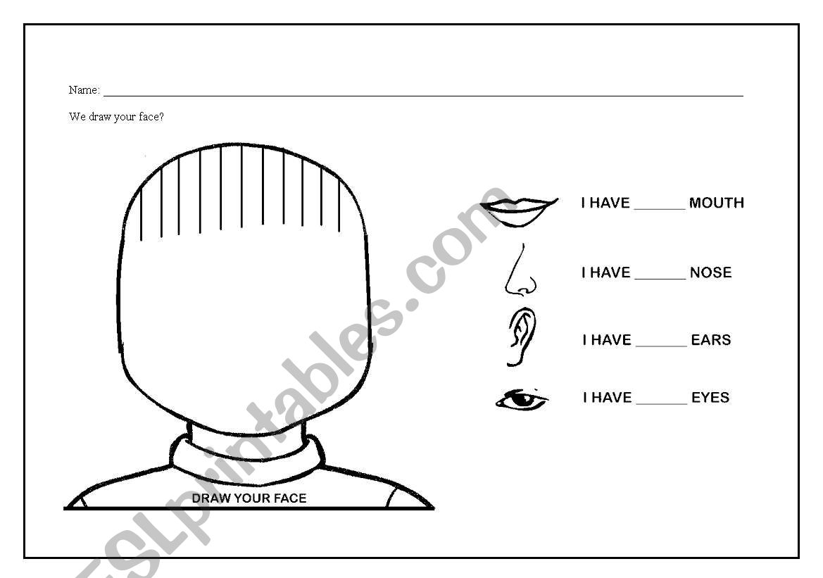 Draw your face worksheet