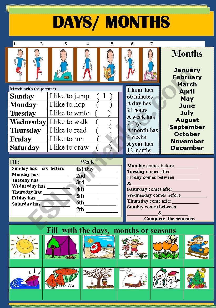 DAYS & MONTHS worksheet