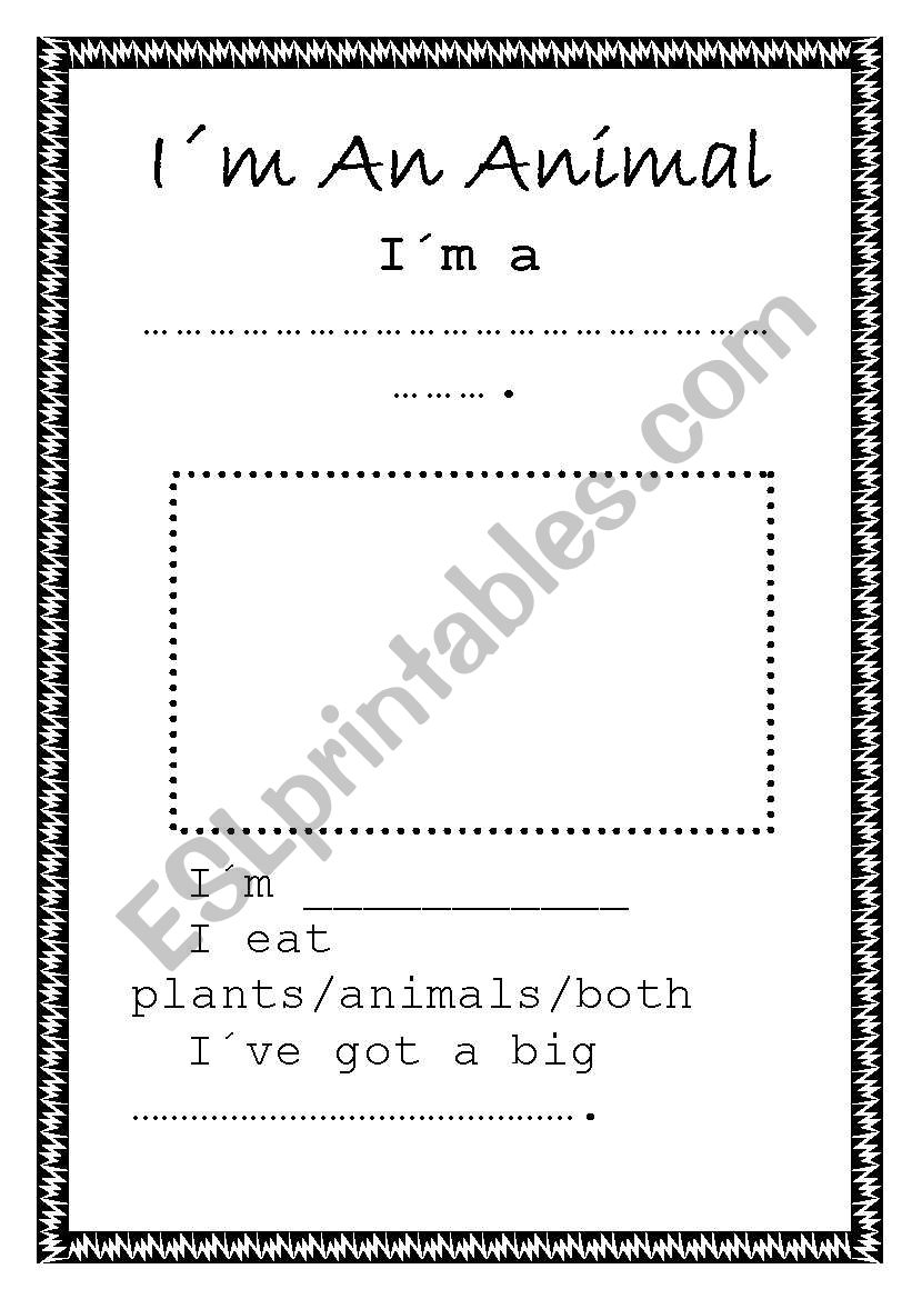 Im an Animal worksheet